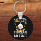 Make Grilling Great Again Bbq Vegetarier  Schlüsselanhänger (Vorderseite)