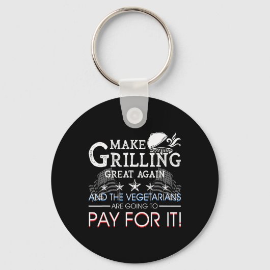 Make Grilling Great Again Trump Bbq Pit Master Gri Schlüsselanhänger (Vorderseite)
