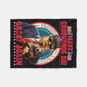 Make Groundhog Day Great Again Funny Trump Holding Fleecedecke (Vorderseite (Horizontal))