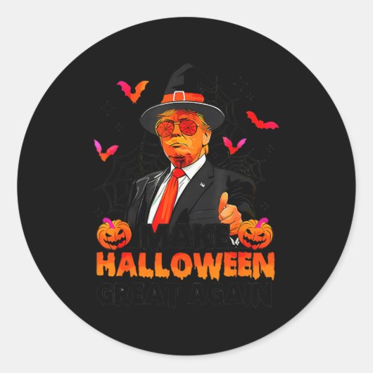 Make Halloween Great Again Funny Trump Soky Trick Runder Aufkleber (Vorderseite)