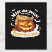 Make Halloween Great Away Trumpkin Weinetikett (Einzelnes Label)