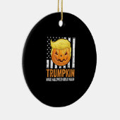 Make Halloween Great wieder Trumpkin Funny Hair Pu Keramik Ornament (Rechts)