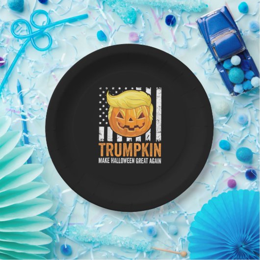 Make Halloween Great wieder Trumpkin Funny Hair Pu Pappteller (Party)