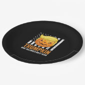 Make Halloween Great wieder Trumpkin Funny Hair Pu Pappteller (Schrägansicht)