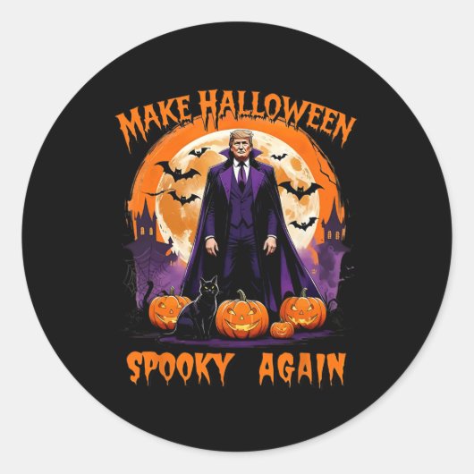 Make Halloween Spooky Again Funny Trump Halloween  Runder Aufkleber (Vorderseite)