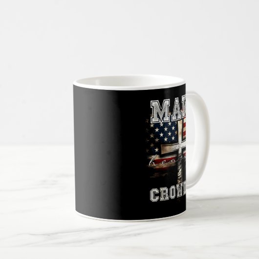Make Heaven Crowded Cross _ American Flag Christia Kaffeetasse (VorderseiteRechts)