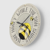 Make Honey Beekeeping Große Wanduhr (Winkel)
