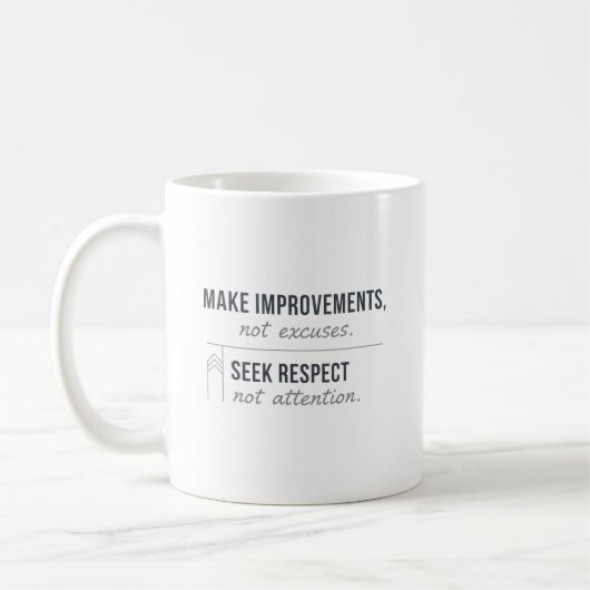 Make Improvements, Not Excuses Kaffeetasse (Links)