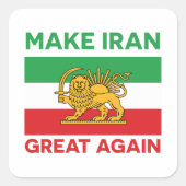 Make Iran Great Again Persian II Quadratischer Aufkleber (Vorderseite)