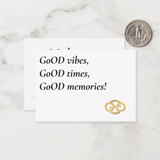 Make it a GoOD day! Mitteilungskarte (Vorderseite/Rückseite Beispiel)