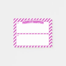 Make It Happen AM/PM Haftnotizen – rosa Streifen