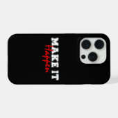 Make It Happen – Bold Red Motivational Quote Desig iPhone Hülle (Rückseite (Horizontal))