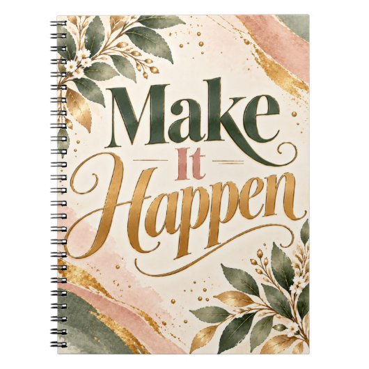Make It Happen Botanical Gold Notizblock (Vorderseite)