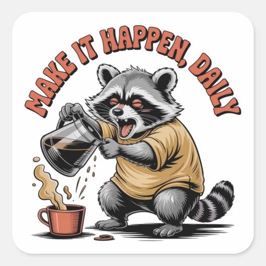 Make It Happen, Daily Quadratischer Aufkleber (Vorderseite)