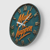 Make It Happen Motivational Große Wanduhr (Winkel)