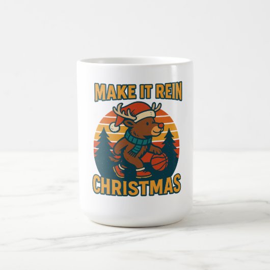 Make it Rein - Retro 80er Weihnachtsdesign für Ren Kaffeetasse (Mittel)