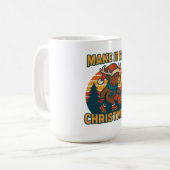 Make it Rein - Retro 80er Weihnachtsdesign für Ren Kaffeetasse (Vorderseite Links)