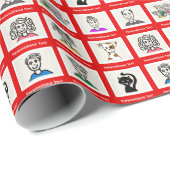 Make It Your Own | Custom 9 Family Photos Red Geschenkpapier (Rolleneckpunkt)