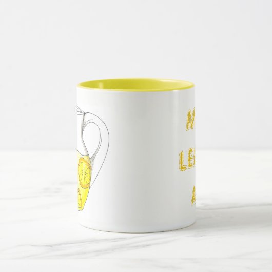 Make Lemonade Lemon Ade Yellow Citrus Pitcher Tasse (Zentrum)