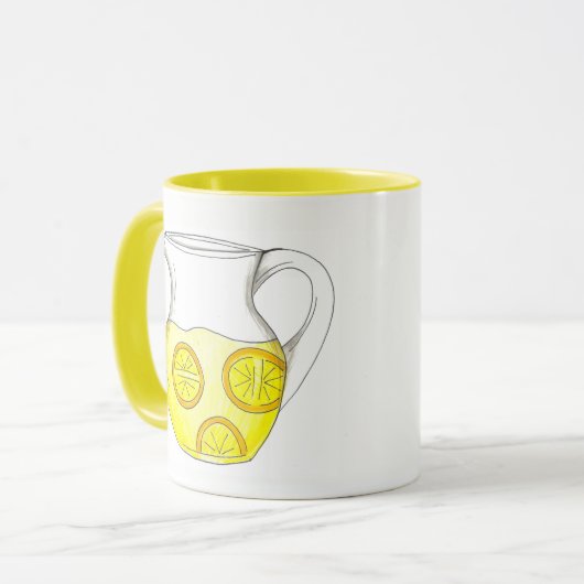 Make Lemonade Lemon Ade Yellow Citrus Pitcher Tasse (Vorderseite Links)