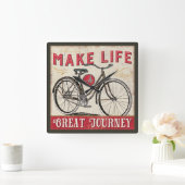 Make Life a Great Journey Quote Quadratische Wanduhr (Zuhause)