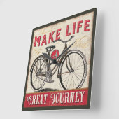 Make Life a Great Journey Quote Quadratische Wanduhr (Winkel)