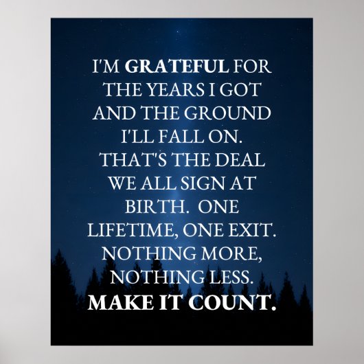 Make Life Count Poster (Vorne)