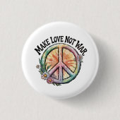 Make Love Not War Binden-Färbung Friedenszeichen u Button (Vorderseite)