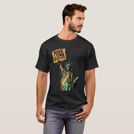 Make Lying Wrong Again Statue Liberty Anti-trump P T-Shirt (Vorne ganz)