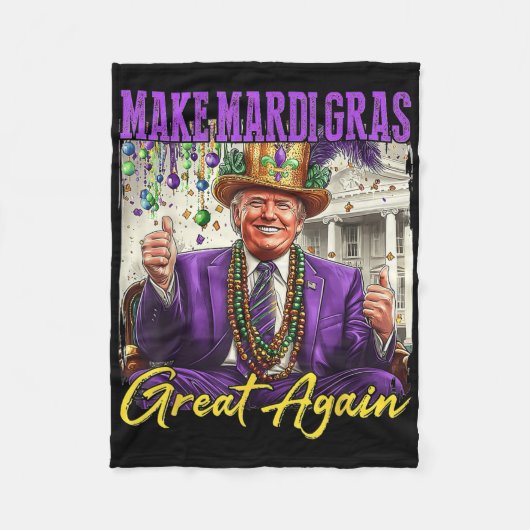Make Mardi Gras Great Again  Fleecedecke (Vorderseite)