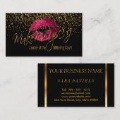 Make Me Up Artist with Gold Confetti Visitenkarte (Vorne/Hinten)