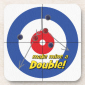 "Make mine a Double" Curlers Untersetzer - (blau) (Vorderseite)