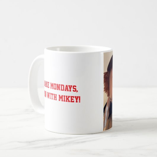 Make Mondays fun, with Mikey! Kaffeetasse (Vorderseite Links)
