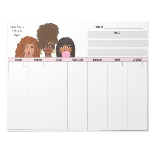 Make Moves Weekly Notepad Notizblock (Vorderseite)