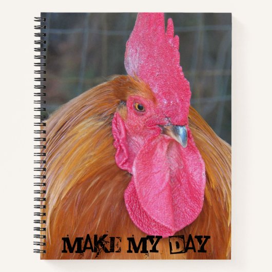 Make My Day Angry Red Rooster Meme Notebook Notizblock (Vorderseite)