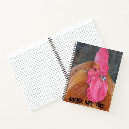 Make My Day Angry Red Rooster Meme Notebook Notizblock (Innenseite)