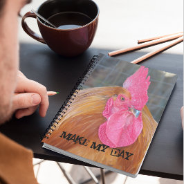 Make My Day Angry Red Rooster Meme Notebook Notizblock