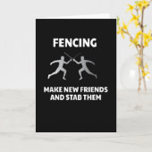 Make New Friends Fencing Fencer Epee Karte (Gelbe Blume)