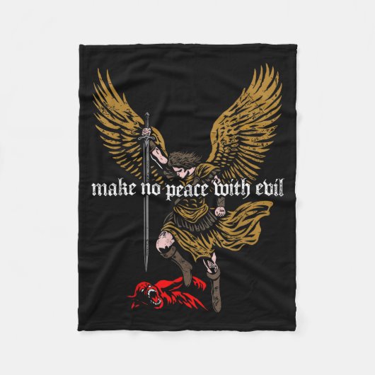 Make No Peace With Evil Archangel Michael Design  Fleecedecke (Vorderseite)