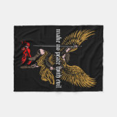 Make No Peace With Evil Archangel Michael Design ( Fleecedecke (Vorderseite (Horizontal))