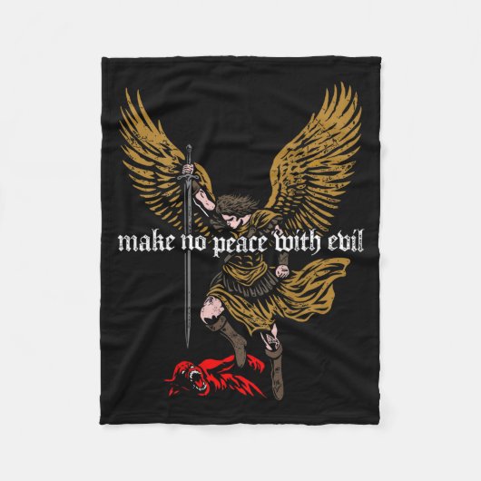 Make No Peace With Evil Archangel Michael Design ( Fleecedecke (Vorderseite)