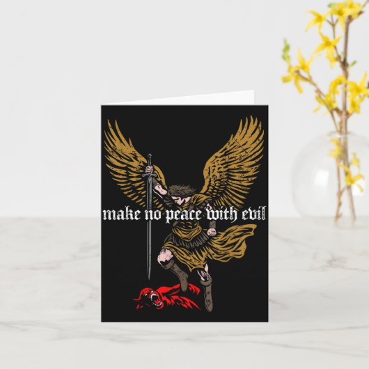 Make No Peace With Evil Archangel Michael Design Karte (Gelbe Blume)