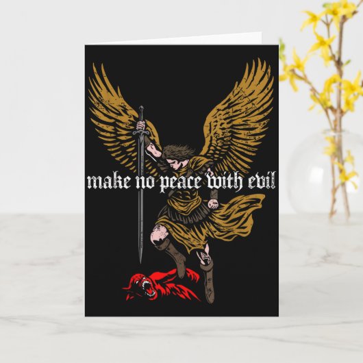 Make No Peace With Evil Archangel Michael Design Karte (Gelbe Blume)
