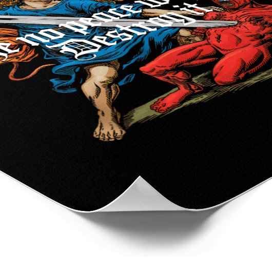 Make No Peace With Evil Archangel Michael Jesus Go Poster (Ecke)