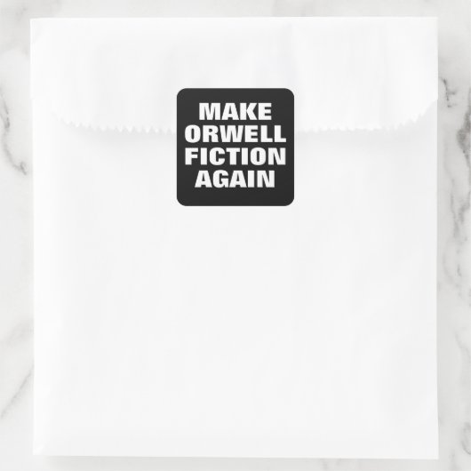 MAKE ORWELL AGAIN FICTION QUADRATISCHER AUFKLEBER (Tasche)