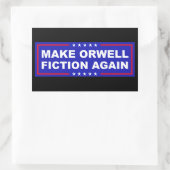 Make Orwell wieder Fiktion Rechteckiger Aufkleber (Tasche)