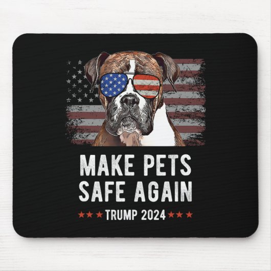 Make Pets Safe Again Boxer Hund Trump Mousepad (Vorne)