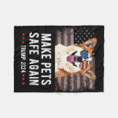 Make Pets Safe Again Corgi Hund Trump 2024 Fleecedecke (Vorderseite (Horizontal))