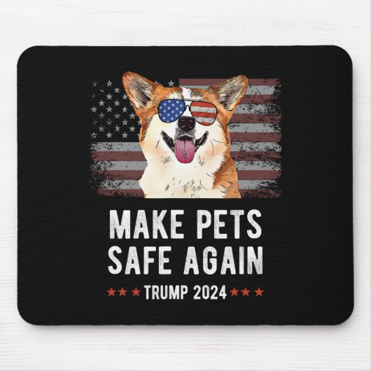 Make Pets Safe Again Corgi Hund Trump Mousepad (Vorne)