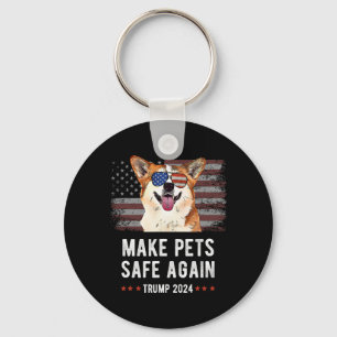 Make Pets Safe Again Corgi Hund Trump Schlüsselanhänger